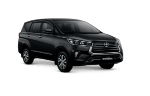 Toyota Innova Reborn hitam untuk layanan sewa mobil Jakarta dengan driver profesional dari Qiana Rent Car