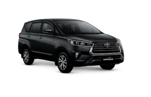 Toyota Innova Reborn hitam untuk layanan sewa mobil Jakarta dengan driver profesional dari Qiana Rent Car