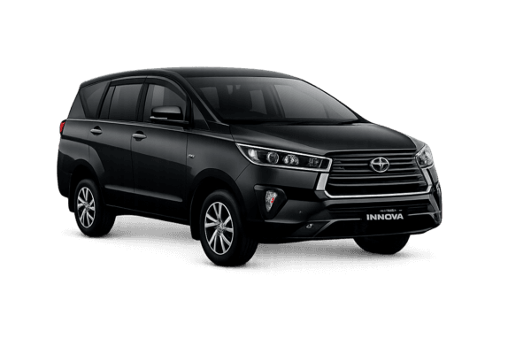 Toyota Innova Reborn hitam untuk layanan sewa mobil Jakarta dengan driver profesional dari Qiana Rent Car